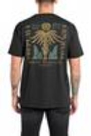 Replay Black Briker Evolution Back Print 100% Cotton T-Shirt - Image 1 of 1
