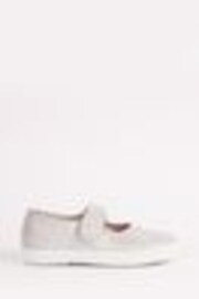 Trotters London Silver Martha Canvas Shoes - Image 1 of 1