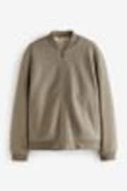 Neutral Wool Look Borg Lined Bomber Jacket - Image 1 of 1