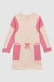 Reiss Pink Storm 4-9 yrs Colourblock Cotton Drawstring Dress - Image 1 of 1