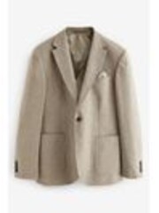 Stone Slim Fit Nova Fides Italian Fabric Textured Cotton Blend Blazer - Image 1 of 1