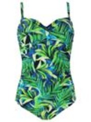 Verde y azul tropical - Bañador reductor con tirantes de quita y pon Santa Monica de Pour Moi - Imagen 1 de 1