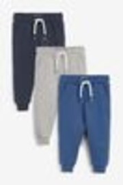 Blue/Grey/Navy Soft Touch Joggers 3 Pack (3mths-7yrs) - Image 1 of 1