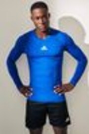 adidas Dark Blue Teamwear Base Layer Long Sleeve Top - Image 1 of 1