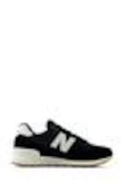 New Balance Black on White Womens 574 Trainers - Image 1 of 1