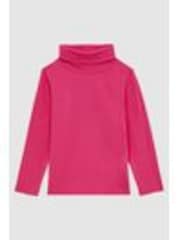 Reiss Bright Pink Carey 4-9 yrs Cotton Blend Roll Neck Top - Image 1 of 1