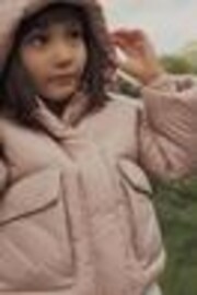 Pink Shower Resistant Crop Padded Coat (2-16yrs) - Image 1 of 1