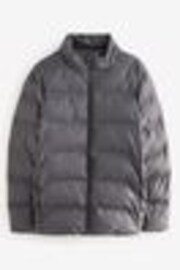 Slate Grey Shower Resistant Rubberised Funnel Puffer Coat - Image 1 of 1