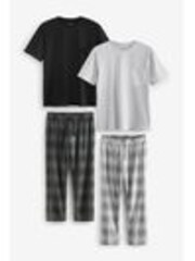 Black/Grey Check Jersey Pyjamas Set 2 Pack - Image 1 of 1