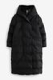Black Longline Shower Resistant Padded Hooded Coat - Image 1 of 1