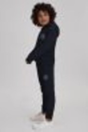 Reiss Navy Toby 9-13 yrs Cotton Elasticated Waist Motif Joggers - Image 1 of 1