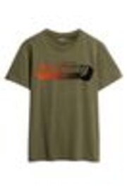 Verde caqui - Camiseta con diseño gráfico desgastado en relieve de Superdry - Imagen 1 de 1