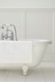 Laura Ashley White Cotton Border 100% Cotton Bath Mat - Image 1 of 1
