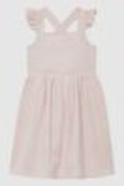 Reiss Pink Cerys 9-12 yrs Cotton Cross Back Dress - Image 1 of 1