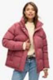 Superdry Rouge Burgundy Mid Length Puffer Jacket - Image 1 of 1