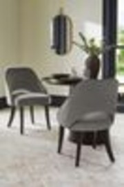 Set of 2 Soft Velvet Mid Grey Remi Black Leg Dining Chairs - Image 1 of 1