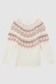 Reiss Pink Blythe Junior Fairisle Pattern Knitted Jumper - Image 1 of 1