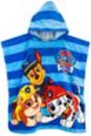 Character Blue Paw Patrol License Kids Printed Swim And Beach 100% Cotton Towel Poncho - Image 1 of 1