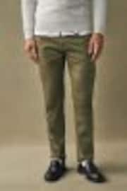 Khaki Green Slim Fit Premium Laundered Stretch Chinos Trousers - Image 1 of 1