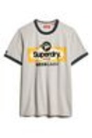 Камень Beige Marl - Футболка с принтом Superdry контрастной отделкой - Image 1 of 1