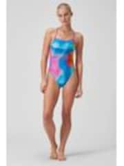 Speedo Womens Pink All-Over Digital V-Back Swimsuit - Image 1 of 1