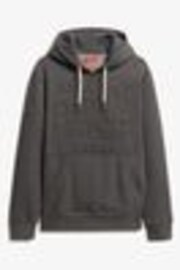 Superdry Graphite Dark Grey Marl Embossed Logo Graphic Hoodie - Image 1 of 1