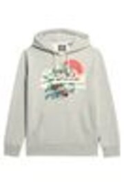 Superdry Stone Beige Marl Tokyo Vintage Logo Hoodie - Image 1 of 1