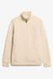 Superdry Tapioca Cream Beige Dark Moss Green Tech Loose Half Zip Sweatshirt - Image 1 of 1