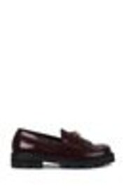 Linzi Red Remy Loafers with Fringe Detail And Gold Chain - Image 1 of 1