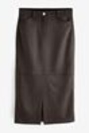 Brown Suede Column Slit Midi Skirt - Image 1 of 1