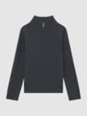 Reiss Anthracite Grey Tempo 3-9 yrs Slim Fit Knitted Half-Zip Funnel Neck Jumper - Image 1 of 1
