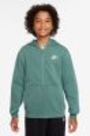Nike Green Club Fleece Zip Through Hoodie - Image 1 of 1