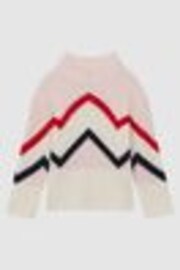 Reiss Pink Riley Knitted Zig-Zag Jumper - Image 1 of 1