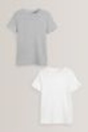 Grey/White 2 Pack Short Sleeved Thermal Tops (2-16yrs) - Image 1 of 1