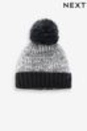 Black/White Ombre Lined Bobble Hat - Image 1 of 1