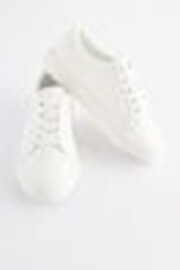 White Lace Up Smart Trainers - Image 1 of 1