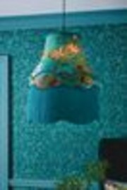 Clarke and Clarke Blue Passiflora Tassel Easyfit Lamp Shade - Image 1 of 1
