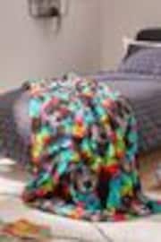 Multi Bright Football Super Soft Fleece Throw Blanket - Image 1 of 1