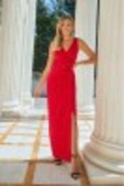 Sistaglam Red Wrap Maxi Dress With Knot Detail - Image 1 of 1