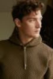 Stone Brown Hooded Premium Textured Overhead Hoodie - Image 1 of 1
