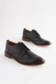 Black Wide Fit Contrast Sole Leather Brogues - Image 1 of 1