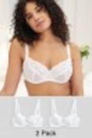 White/White Non Pad Balcony DD+ Lace Bras 2 Pack - Image 1 of 1