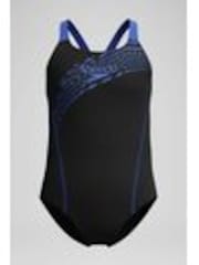 Speedo Black Medley Logo Medalist Swimsuit - Image 1 of 1