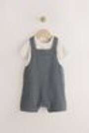 Charcoal Baby Woven Dungaree and Bodysuit Set (0mths-2yrs) - Image 1 of 1