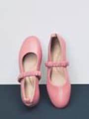 Rose Pink Standard Fit Forever Comfort® Premium Leather With Motionflex Ruched Mary Jane Shoes - Image 1 of 1
