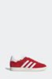 adidas Originals Red/White Gazelle Trainers - Image 1 of 1
