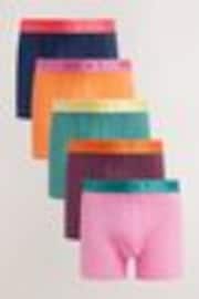 Orange/Blue/Pink Contrast Brights 5 Pack A-Front Boxers - Image 1 of 1
