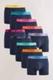 Navy Bright Contrast Waistband 10 pack A-Front Boxers - Image 1 of 1