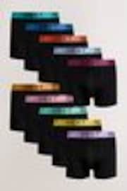 Black Bright Colour Shiny Waistbands 10 pack A-Front Boxers - Image 1 of 1
