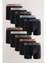 Black Pastel Texture Waistband Rich Trunk Boxers 10 Pack - Image 1 of 1